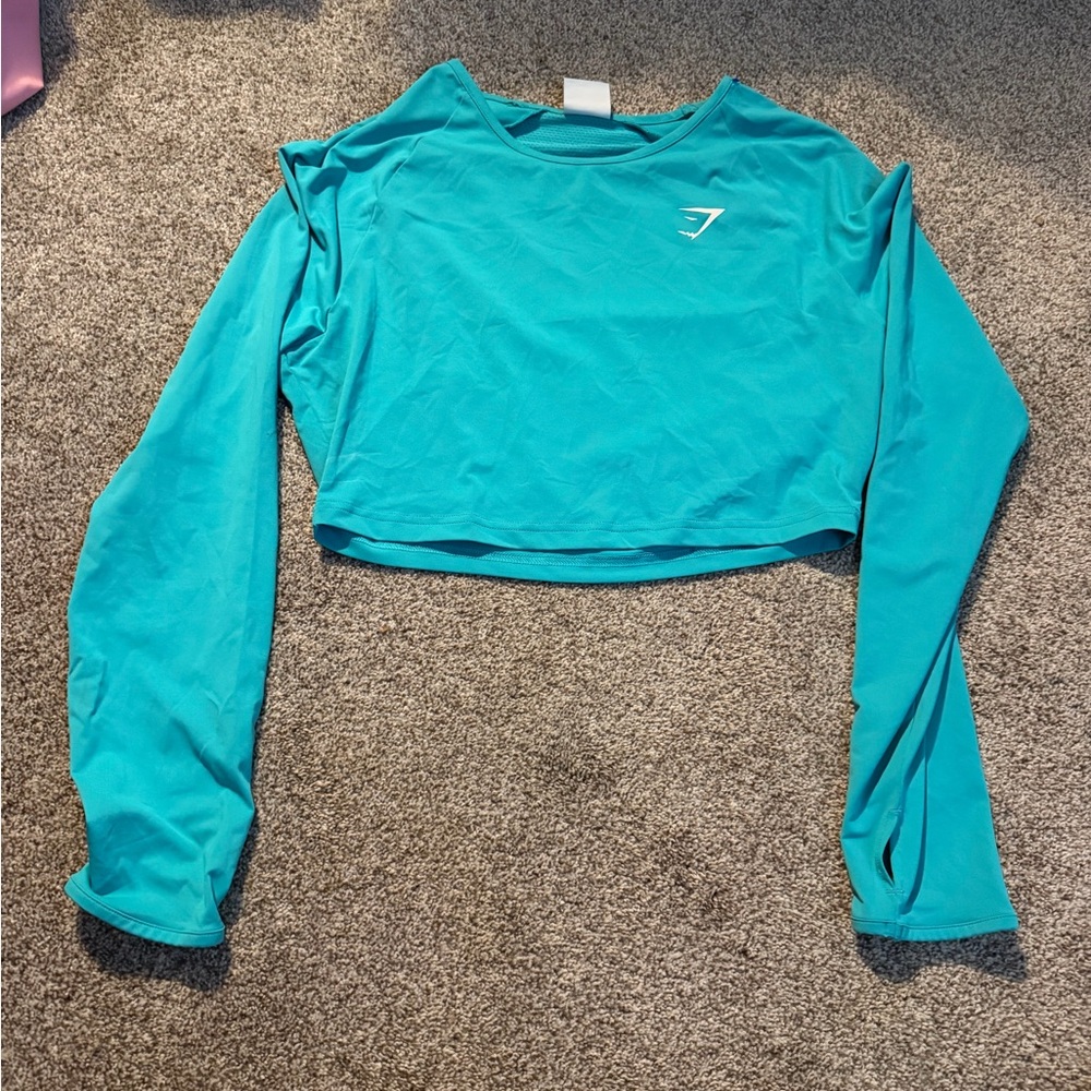 Gymshark Turquoise Long Sleeve Crop Top